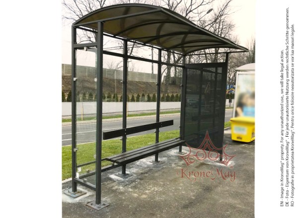 Statie Autobuz cu Bancheta si Caseta Afisaj si Reclame  SAT-1
